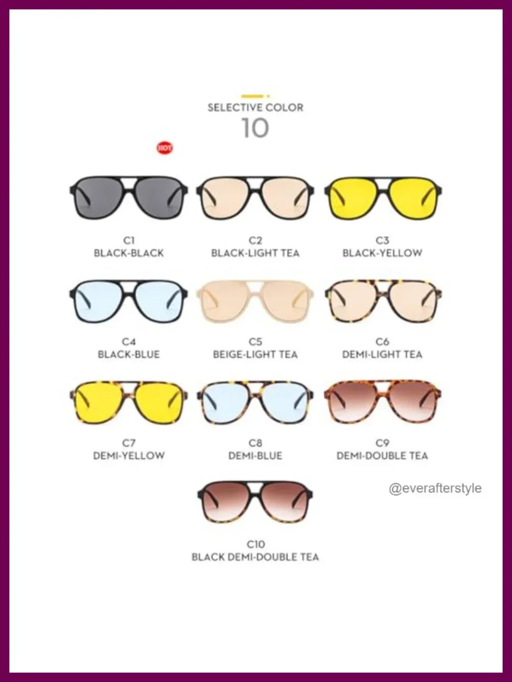 Vintage Oversized Square Frame Pilot Sunglasses UV400 Protection